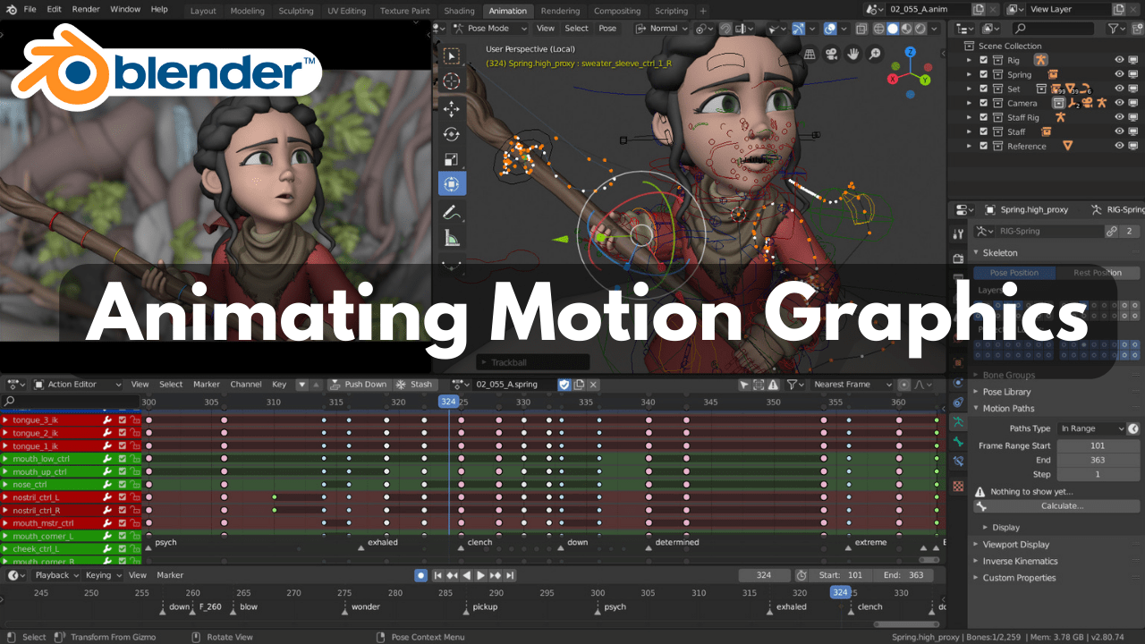 Animating Motion Graphics in Blender